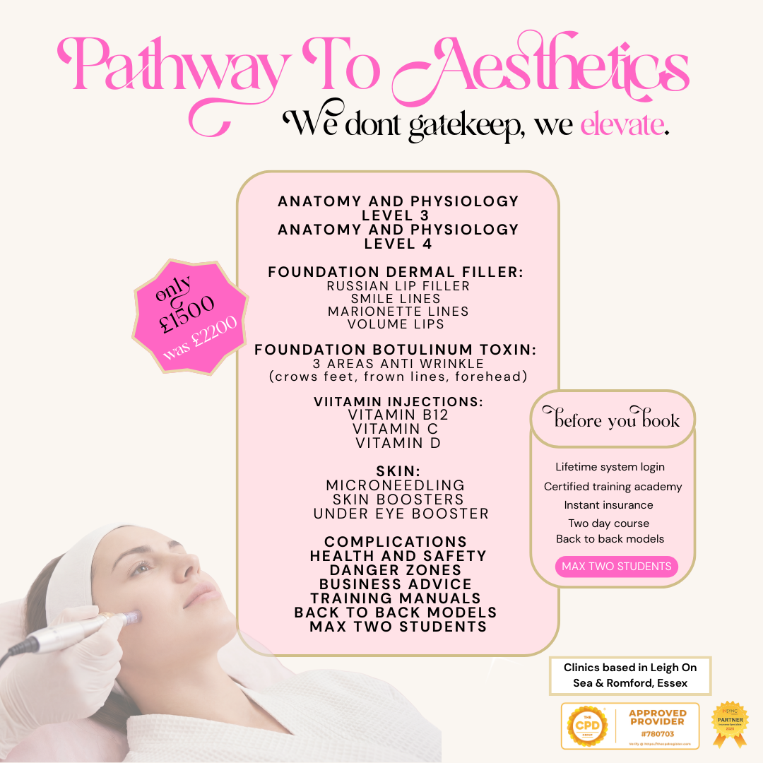 Advertisement for a pathway to aesthetics training program