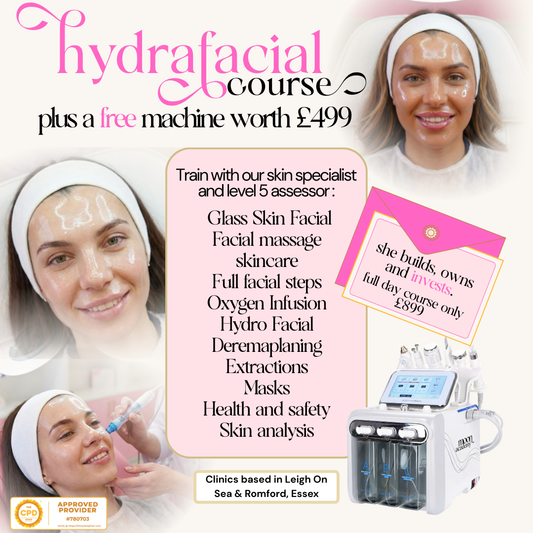 Hydro facial training course in Essex with free machine included.