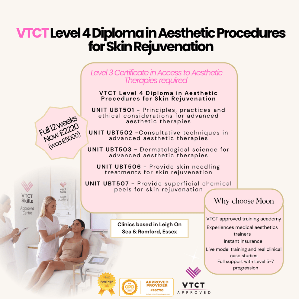 VTCT Level 4 Aesthetic Course Essex | Skin Rejuvenation | Moon ...